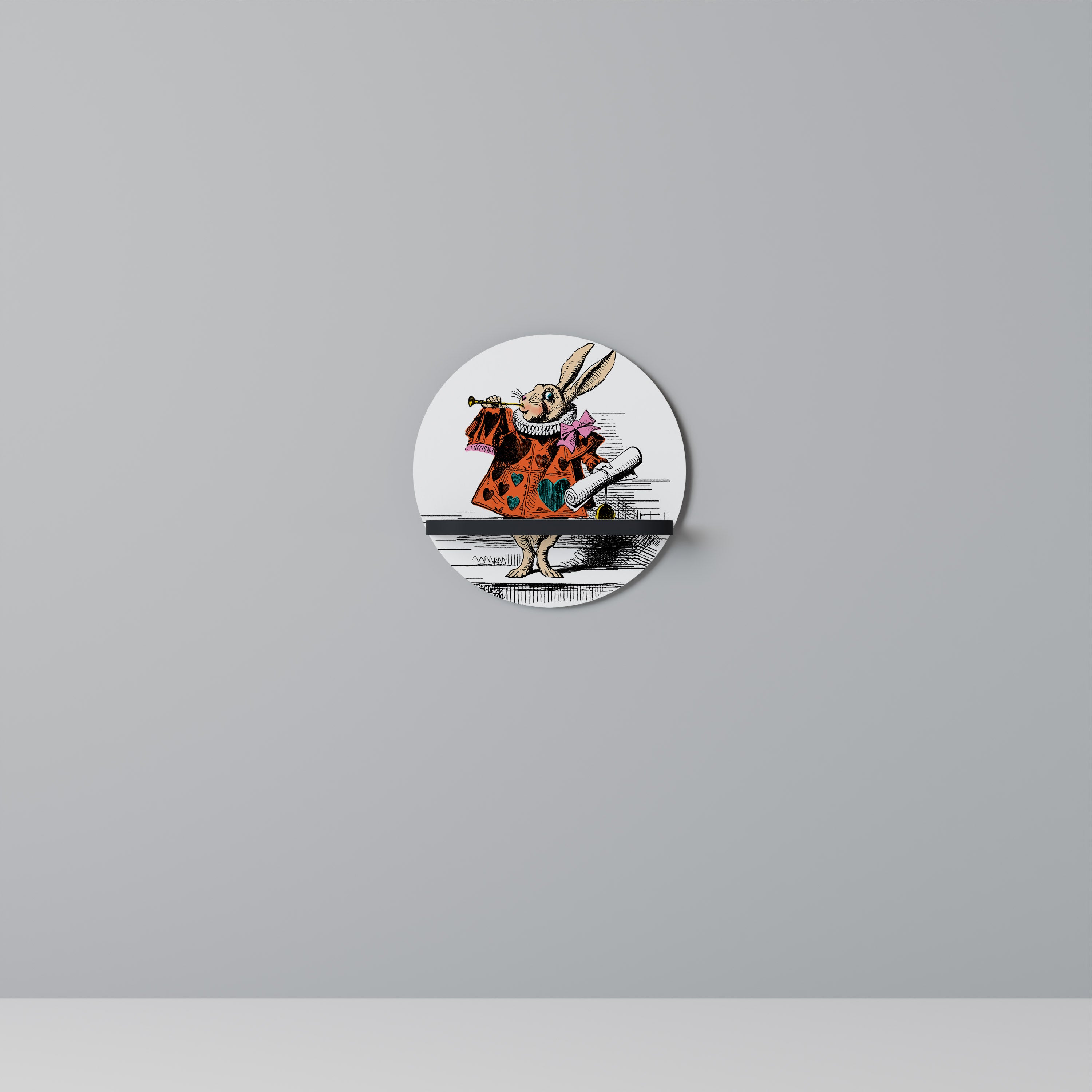 COLORFUL WHITE RABBIT Decorative Art Shelf