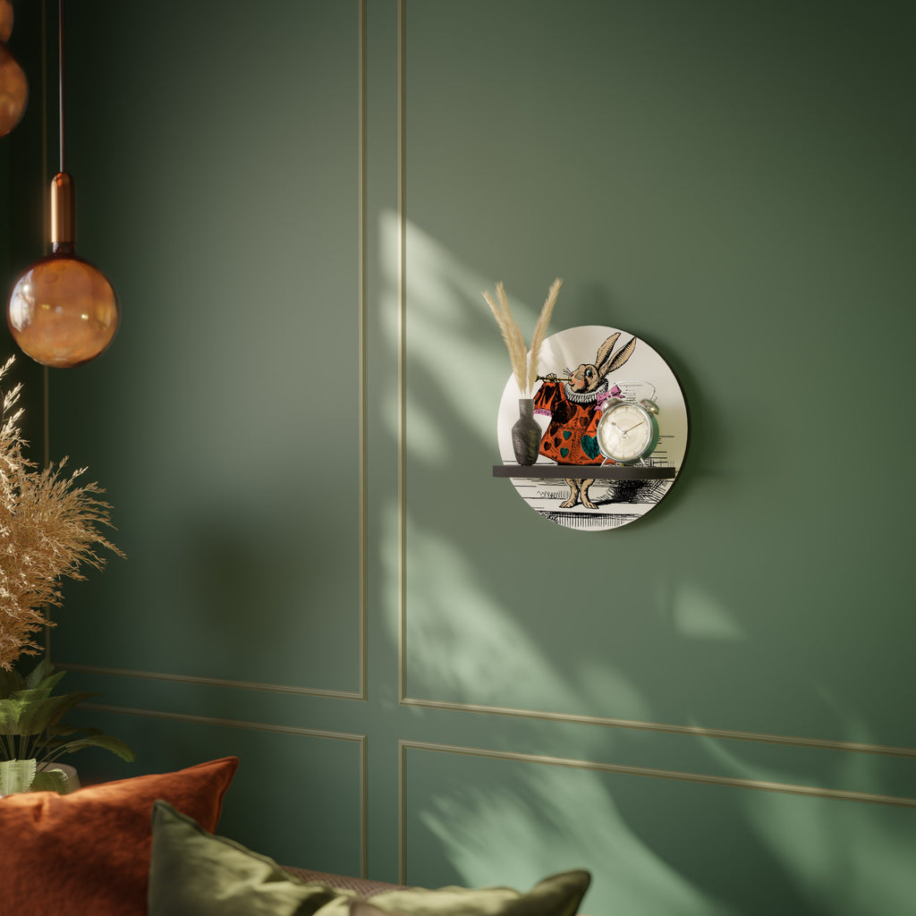 COLORFUL WHITE RABBIT Decorative Art Shelf