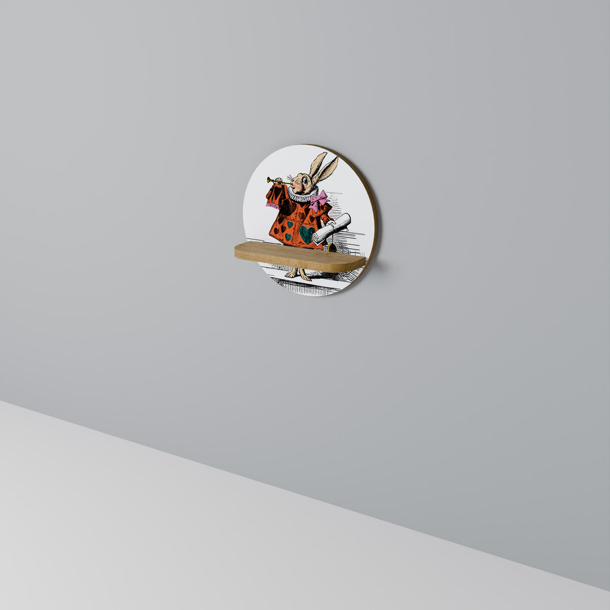 COLORFUL WHITE RABBIT Decorative Art Shelf