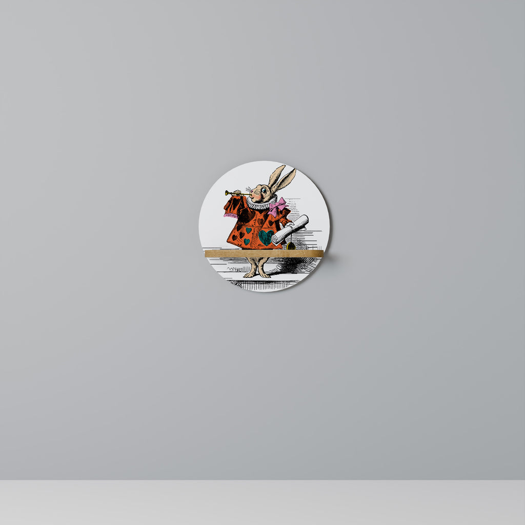 COLORFUL WHITE RABBIT Decorative Art Shelf