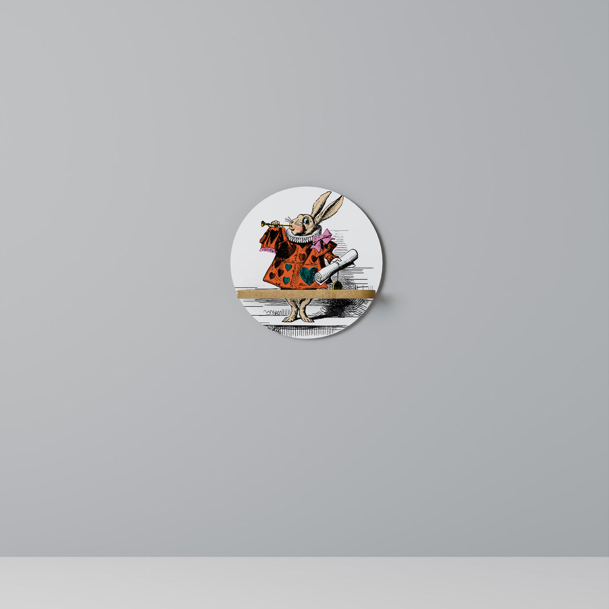 COLORFUL WHITE RABBIT Decorative Art Shelf