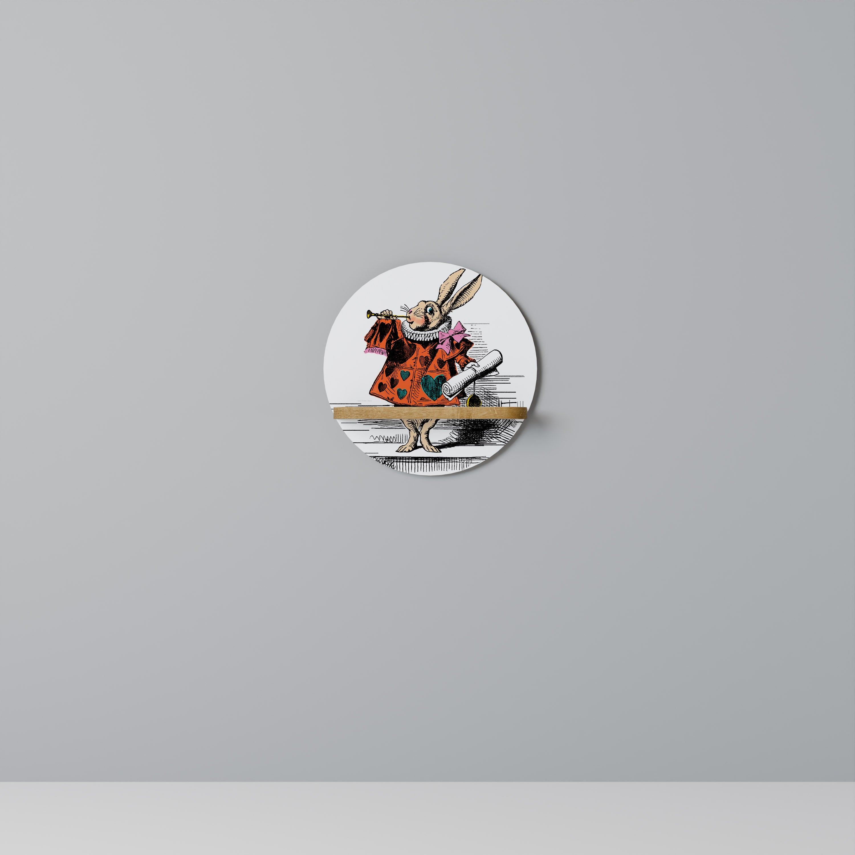 COLORFUL WHITE RABBIT Decorative Art Shelf