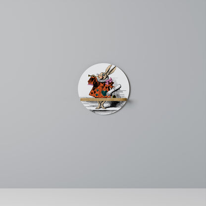 COLORFUL WHITE RABBIT Decorative Art Shelf