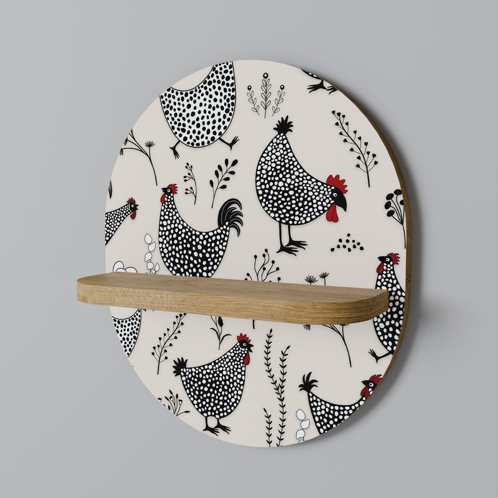 HAPPY HENS Decorative Art Shelf