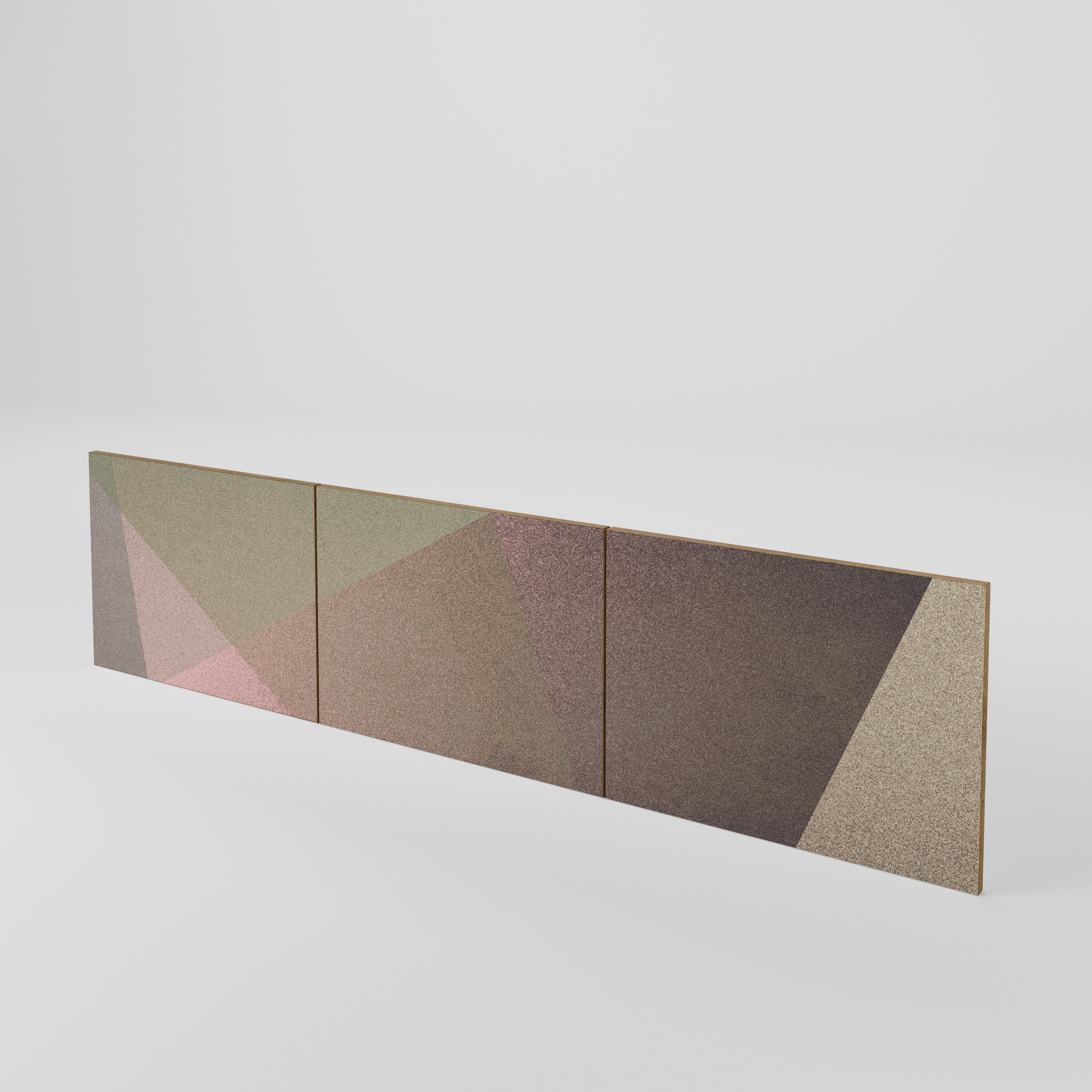 BEIGE GEOMETRY 3-Piece TV Cabinet Door Set