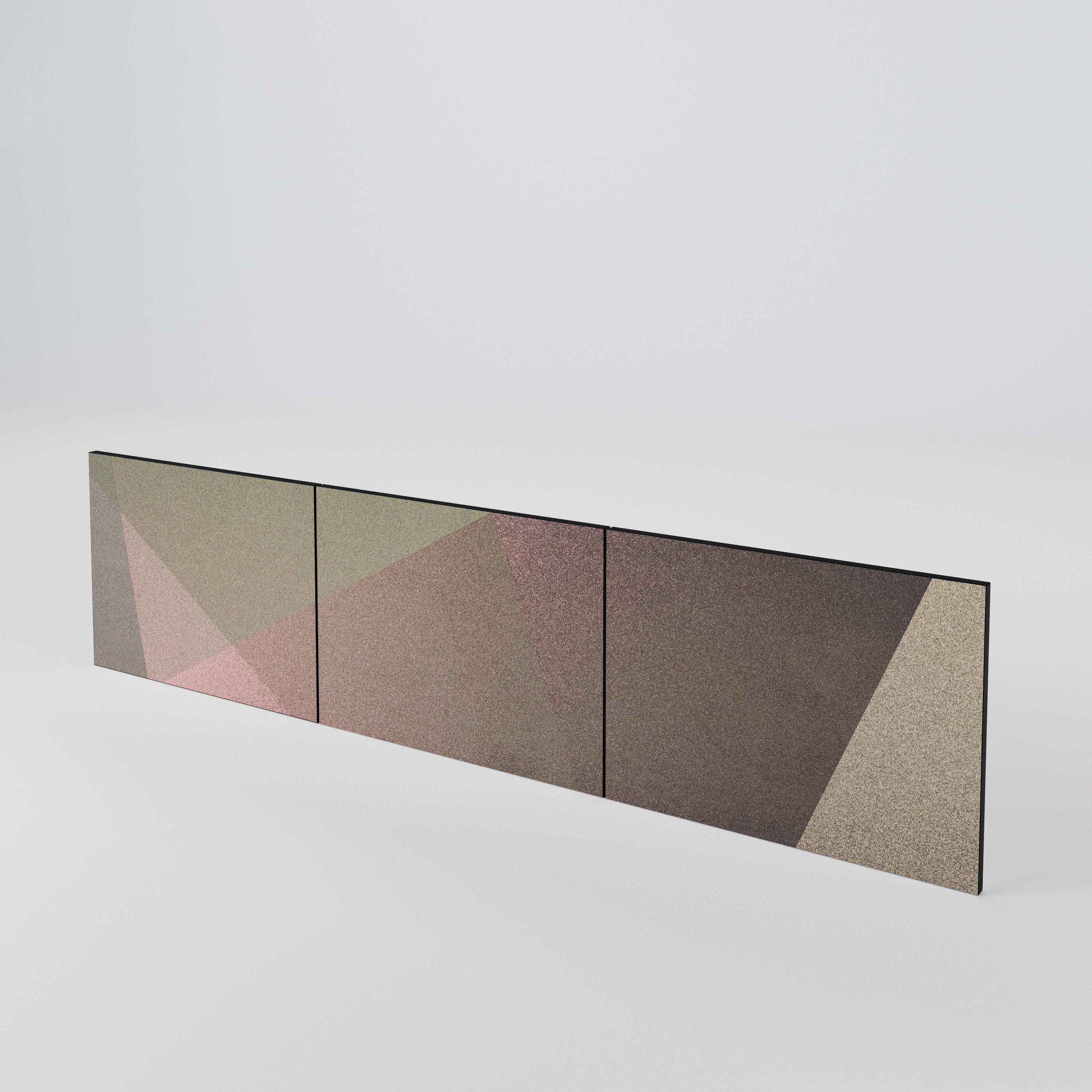 BEIGE GEOMETRY 3-Piece TV Cabinet Door Set