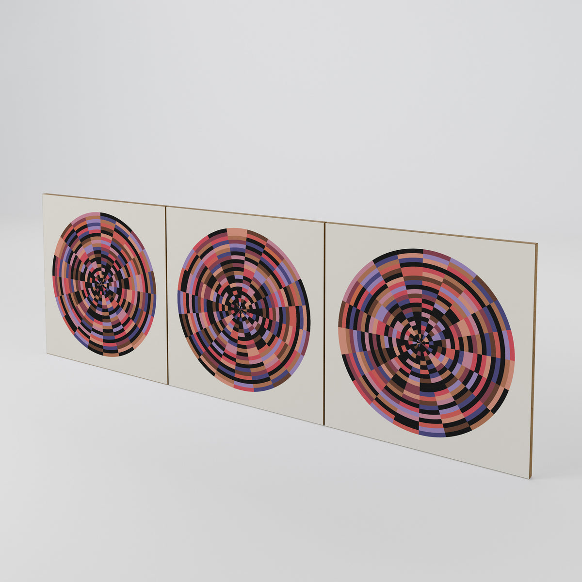 BROWN CIRCLES Set di 3 ante per madia