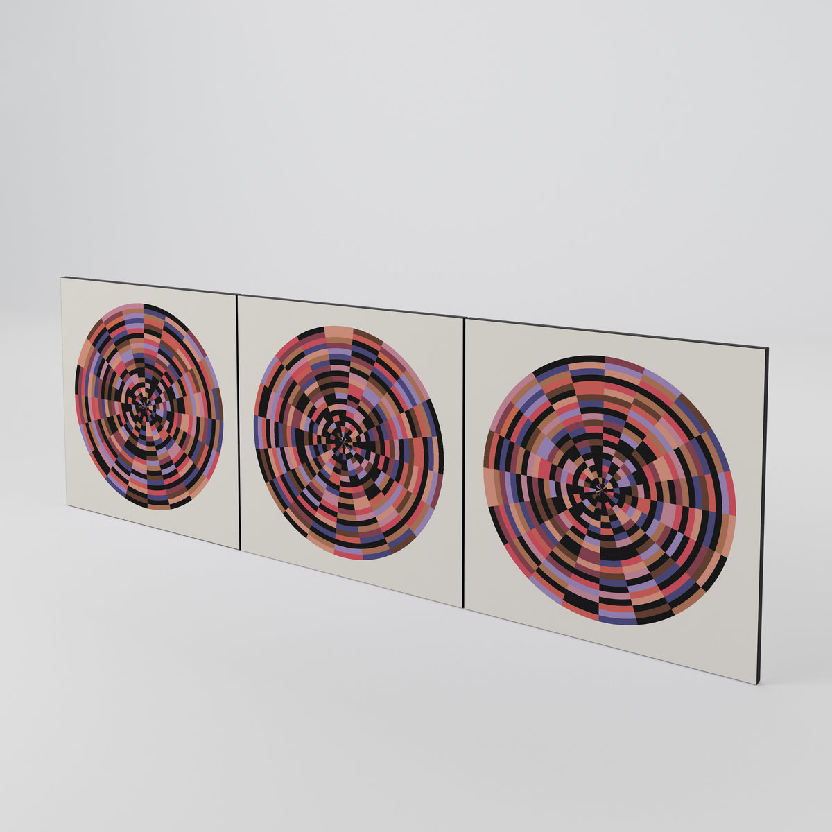 BROWN CIRCLES Set di 3 ante per madia