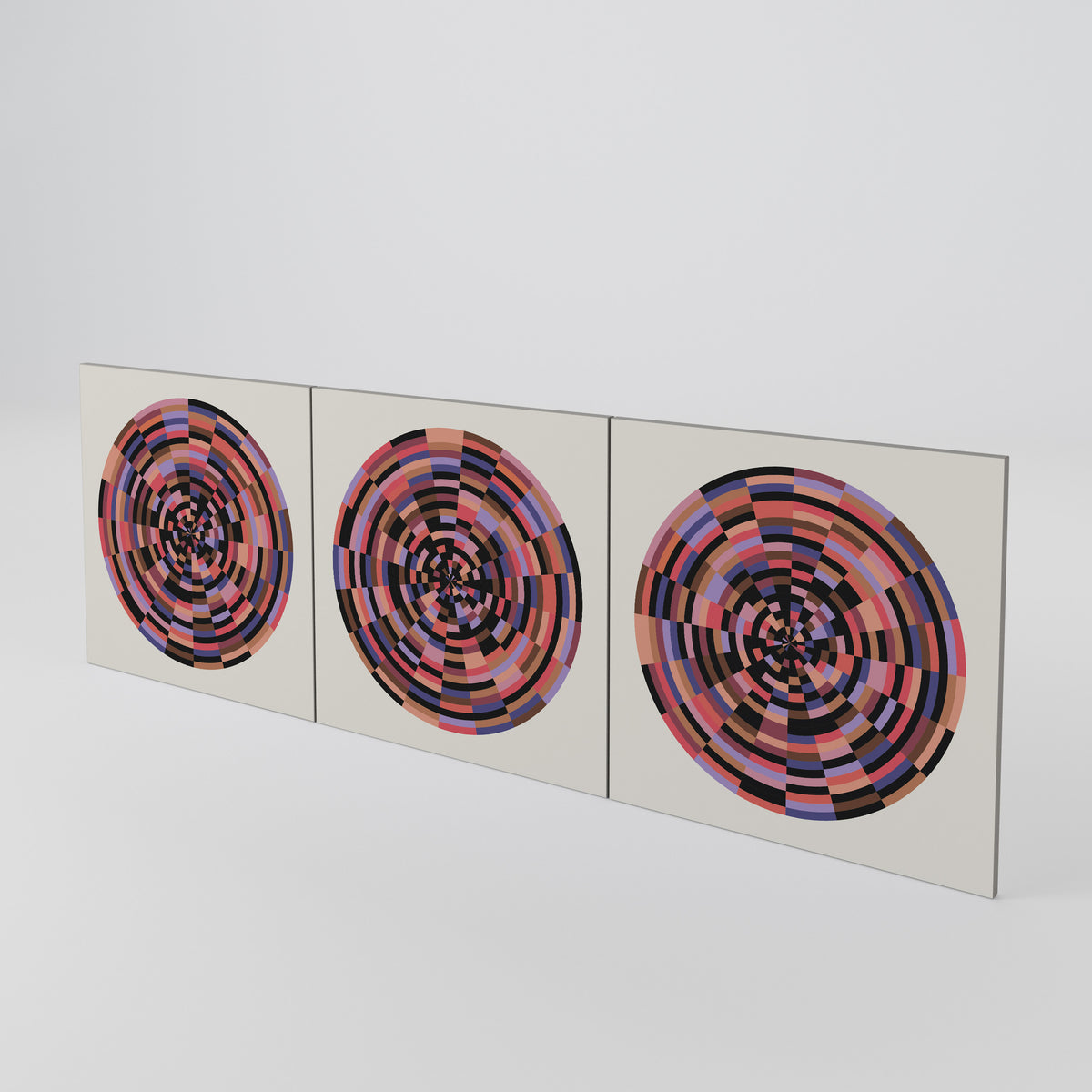 BROWN CIRCLES Set di 3 ante per madia