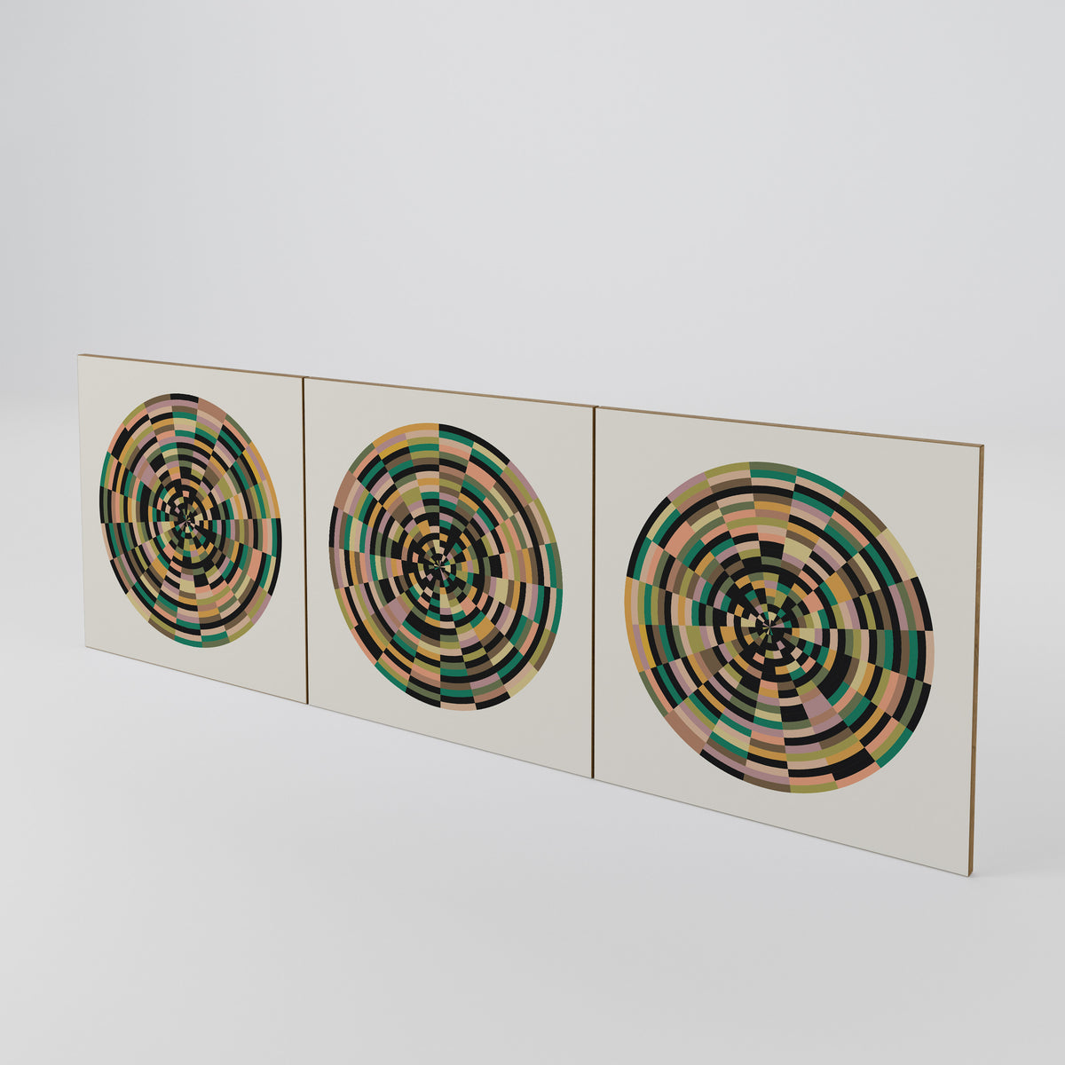 GREEN CIRCLES Set di 3 ante per madia