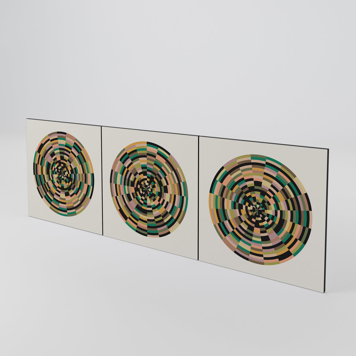 GREEN CIRCLES Set di 3 ante per madia
