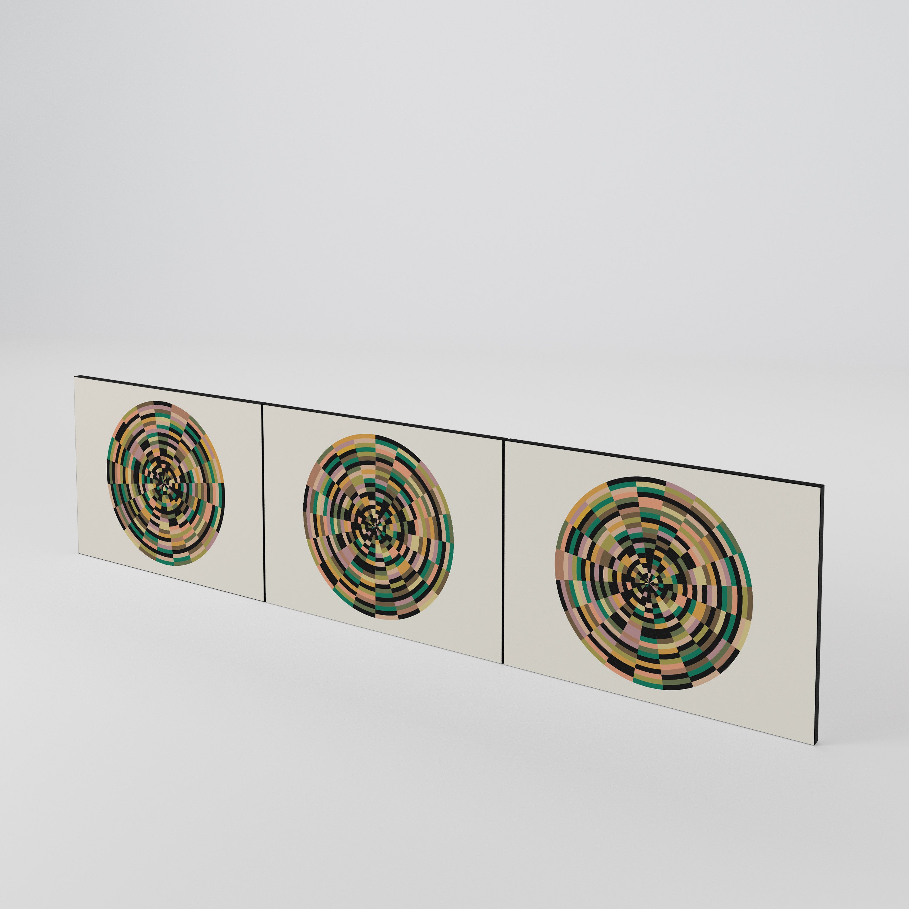 GREEN CIRCLES 3-Piece TV Cabinet Door Set