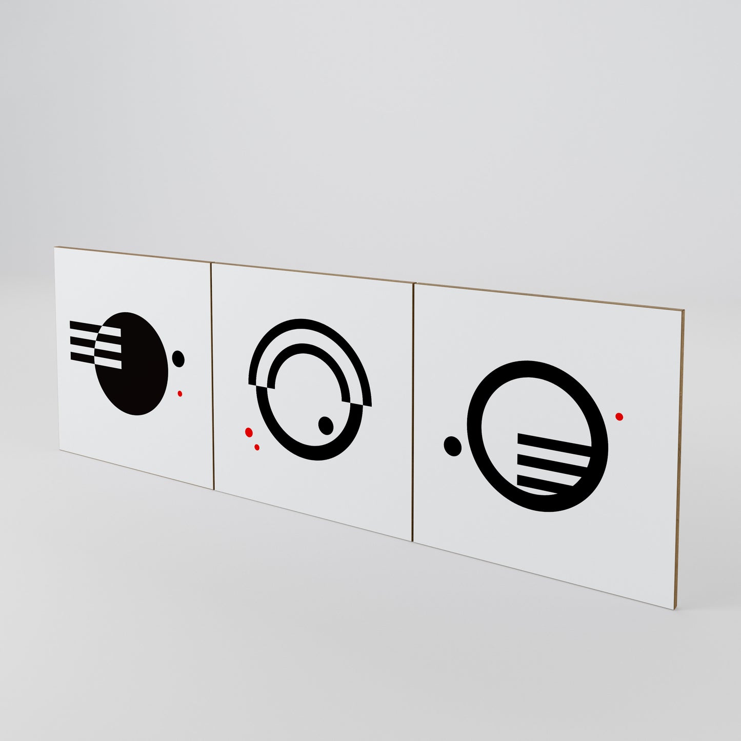 BLACK AND WHITE COMBINATION Conjunto de 3 Portas para Aparador
