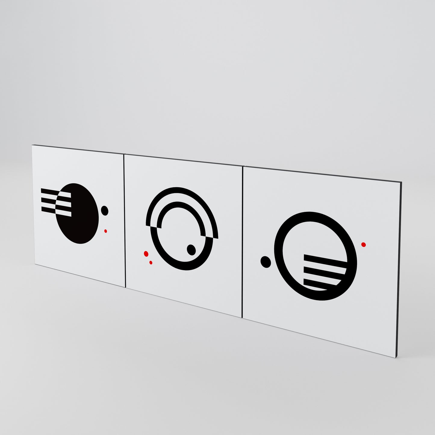 BLACK AND WHITE COMBINATION Conjunto de 3 Portas para Aparador