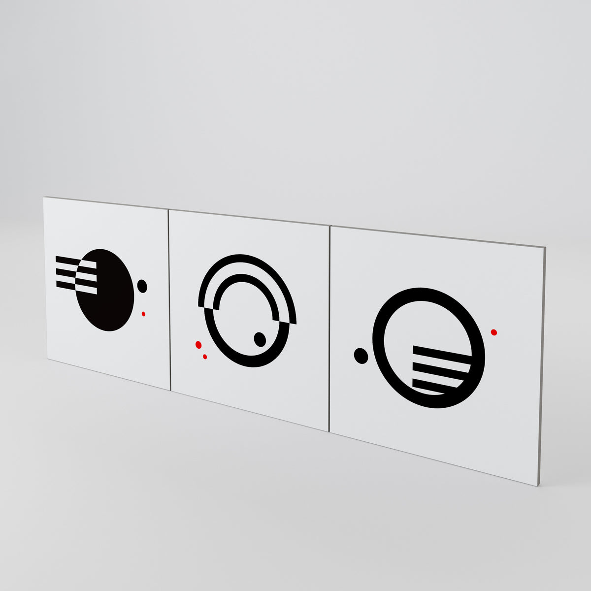 BLACK AND WHITE COMBINATION Set di 3 ante per madia