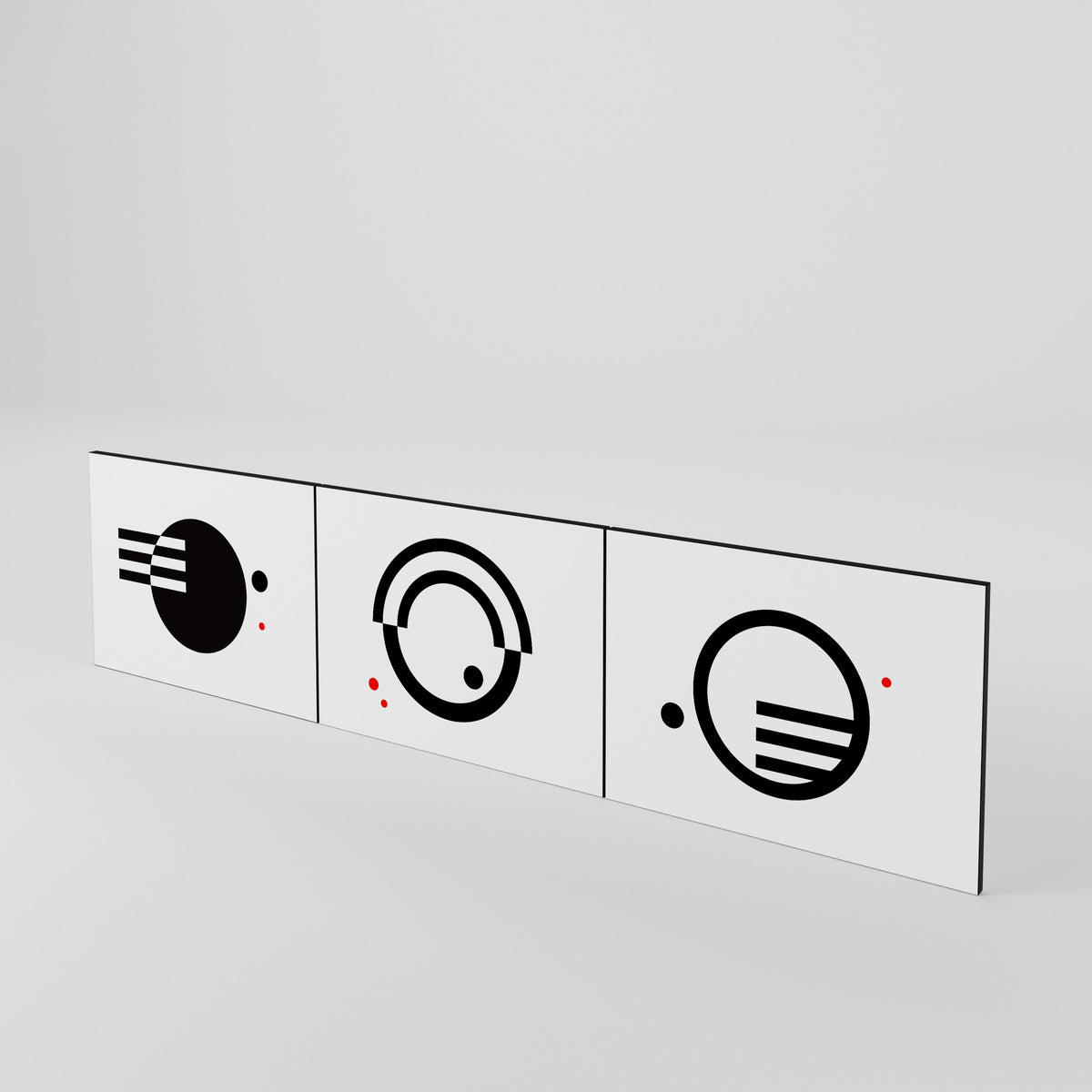 BLACK AND WHITE COMBINATION Luckset med 3 dörrar till TV-bänk