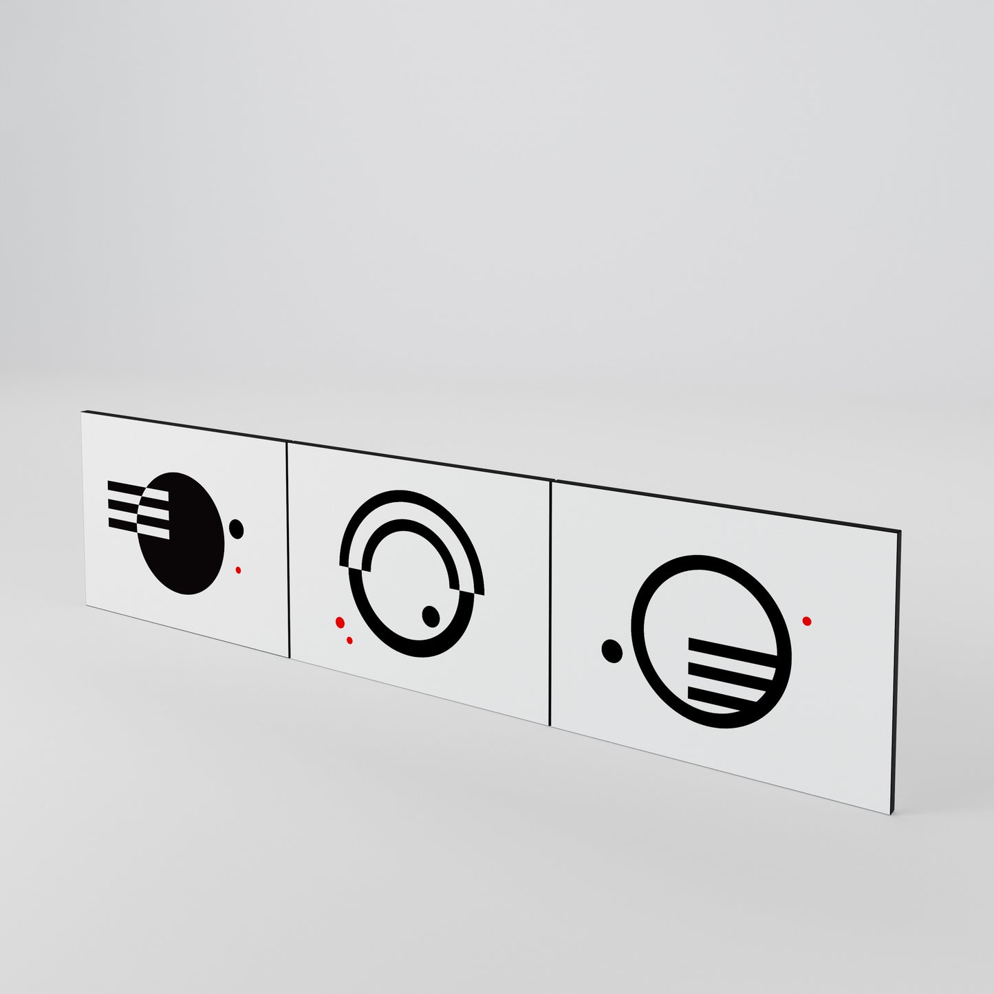 BLACK AND WHITE COMBINATION Conjunto de 3 Portas para Móvel de TV