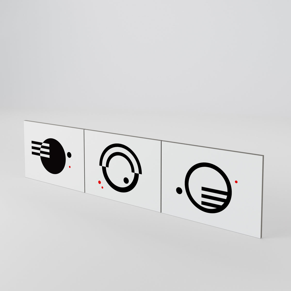 BLACK AND WHITE COMBINATION Luckset med 3 dörrar till TV-bänk