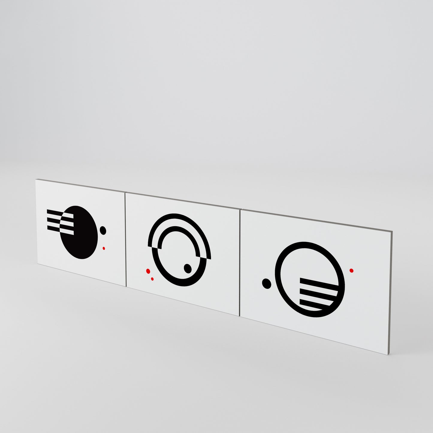 BLACK AND WHITE COMBINATION Conjunto de 3 Portas para Móvel de TV