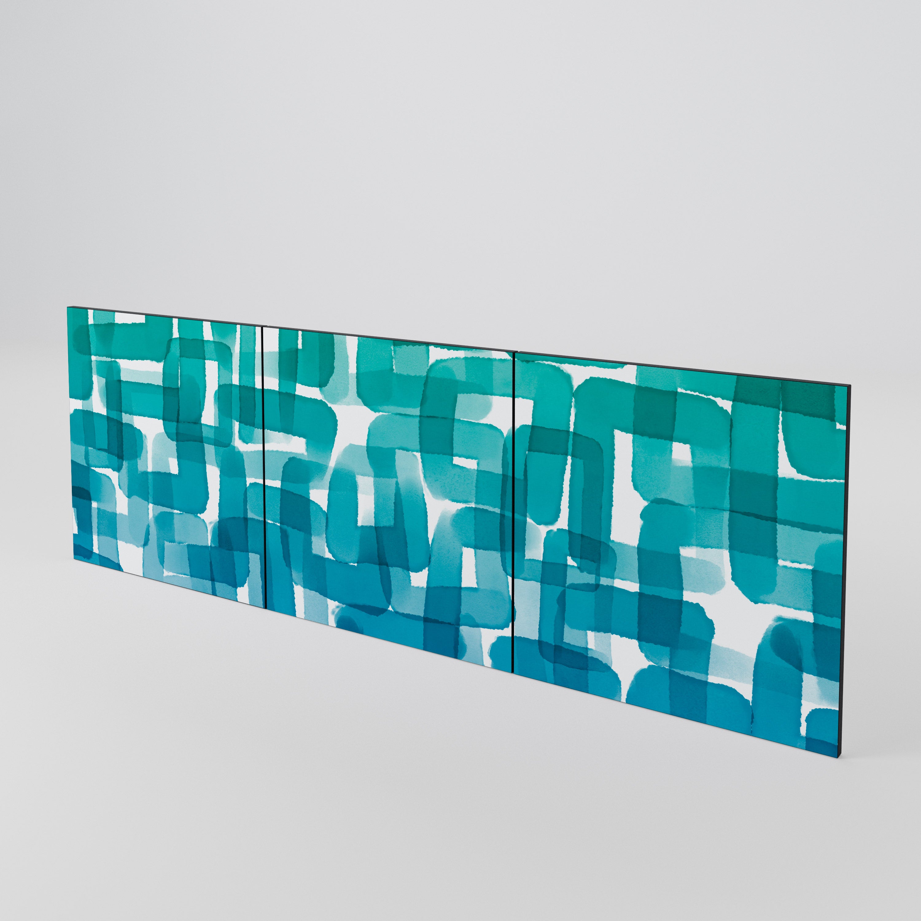 TURQUOISE RECTANGLES 3-Piece Sideboard Door Set