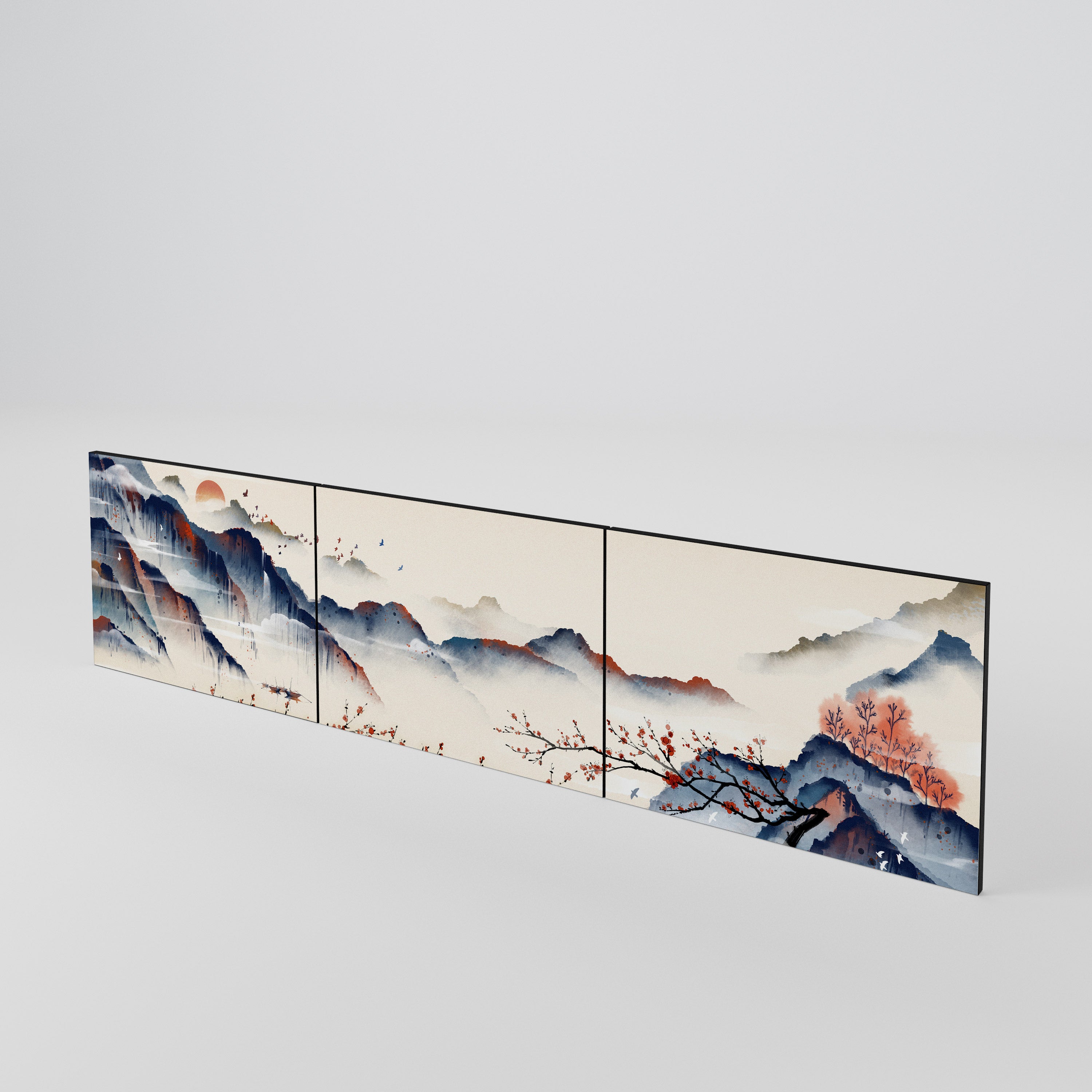 JAPANESE LANDSCAPE Juego de 3 puertas para mueble de TV