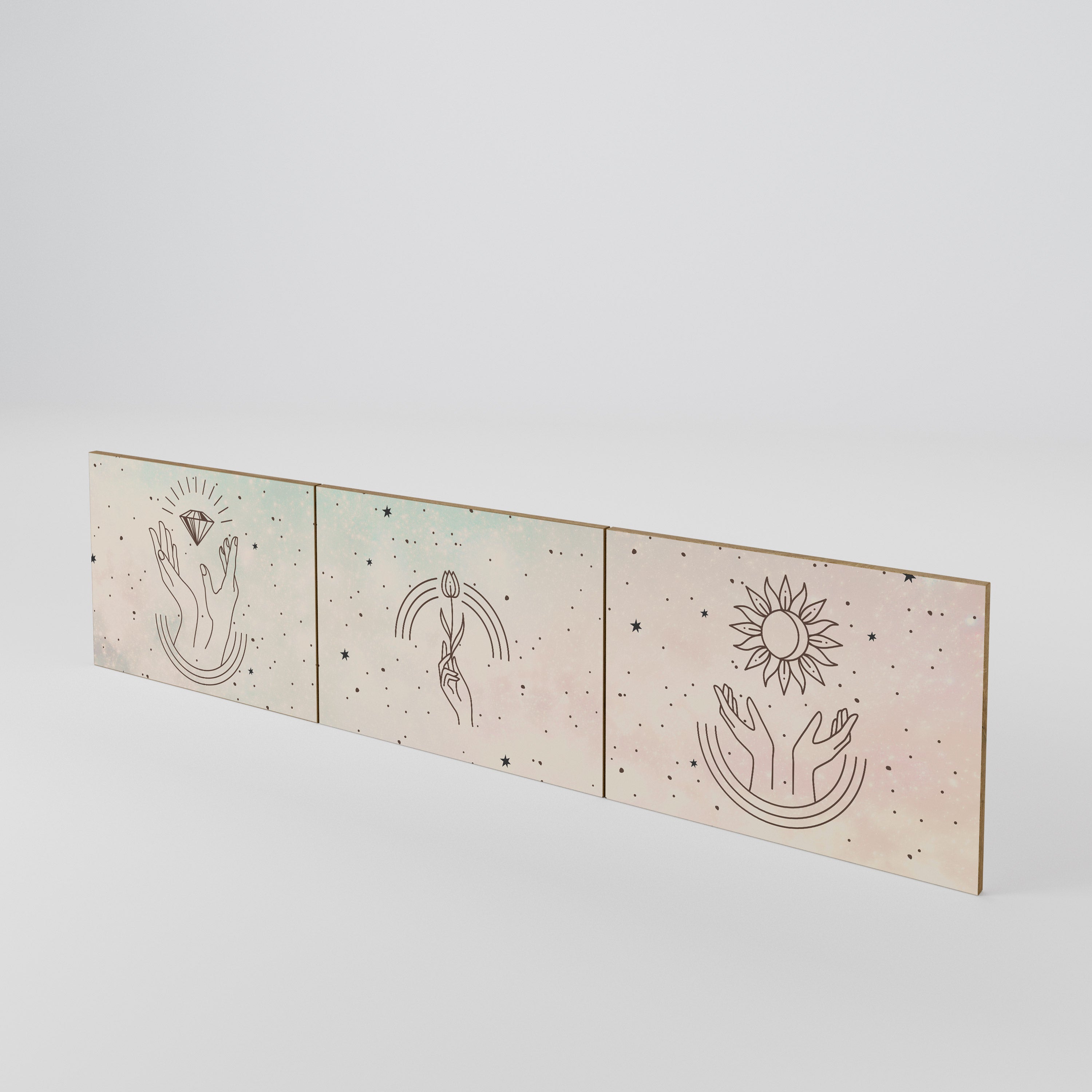 DELICATE BEAUTY Conjunto de 3 Portas para Móvel de TV