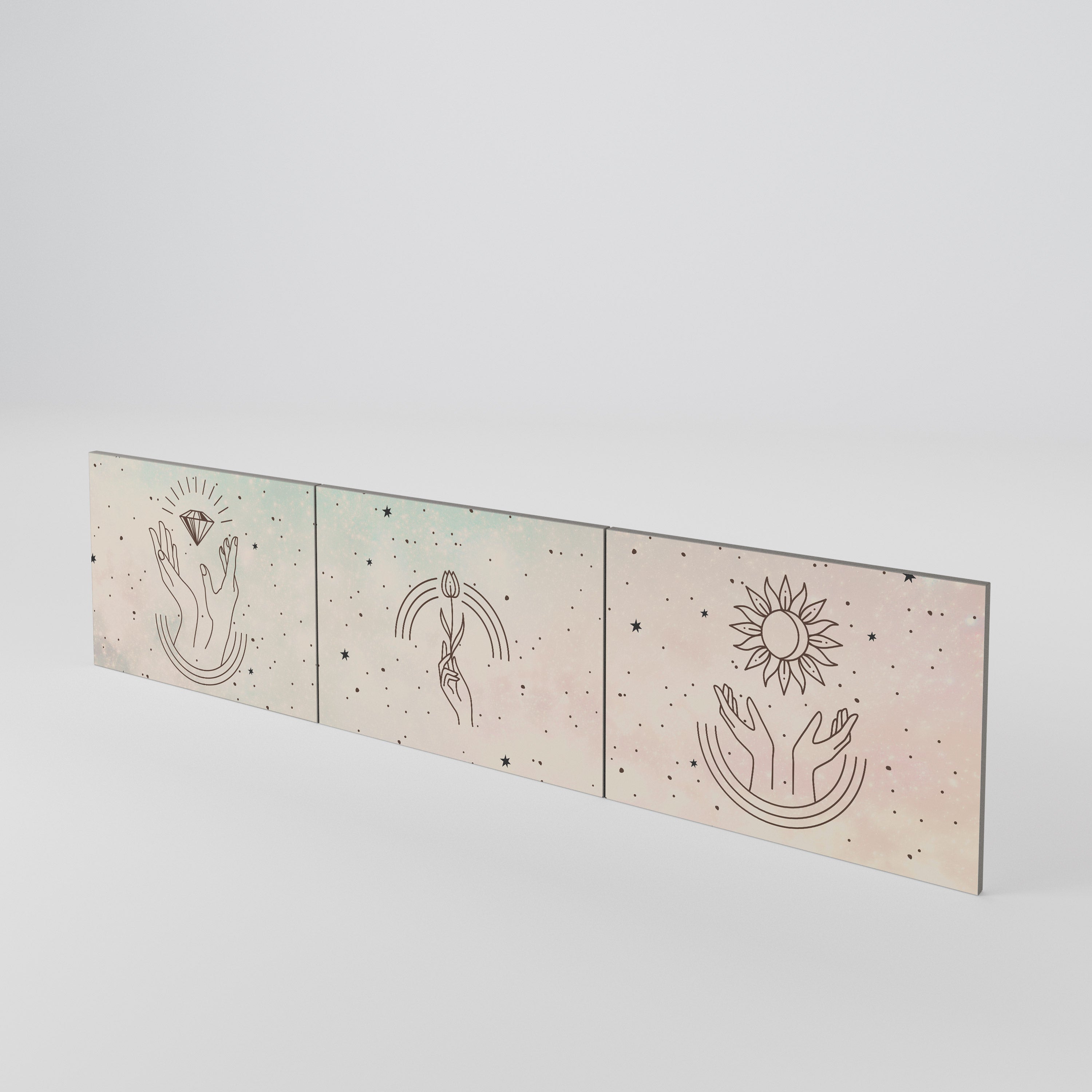 DELICATE BEAUTY Conjunto de 3 Portas para Móvel de TV