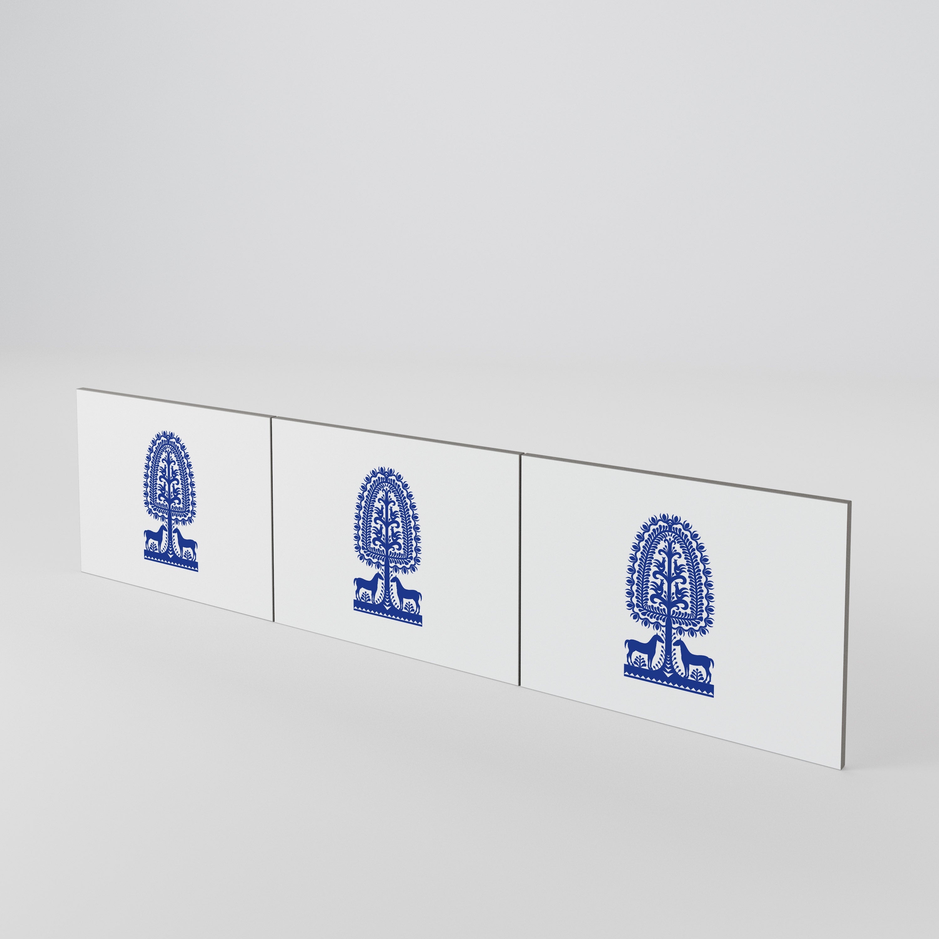 POLISH FOLK ART Conjunto de 3 Portas para Móvel de TV