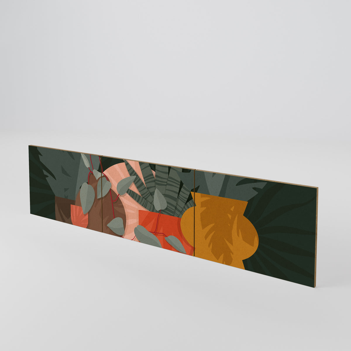TROPICAL COMPOSITION 3-Piece TV Cabinet Door Set