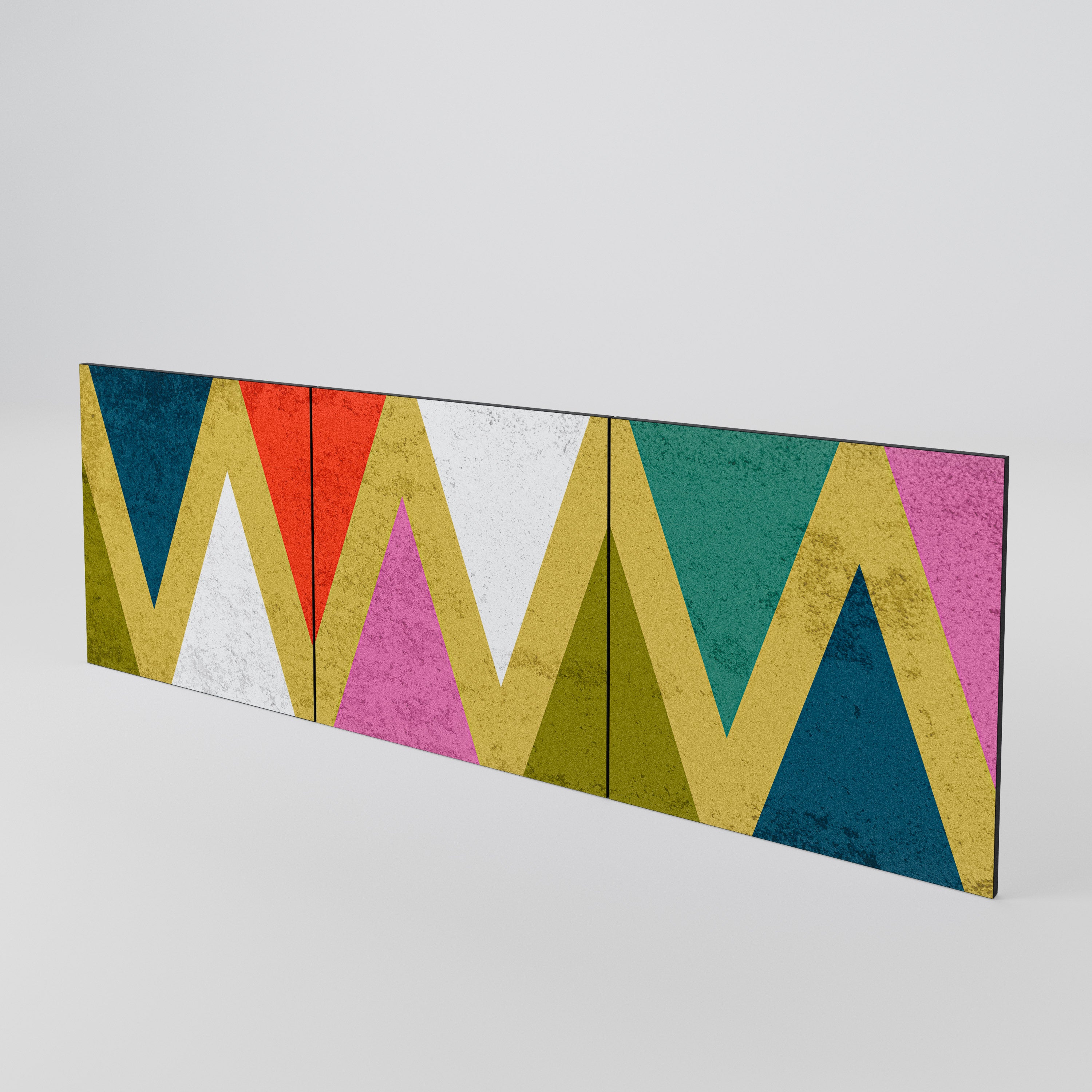 COLORFUL TRIANGLES 3-Piece Sideboard Door Set