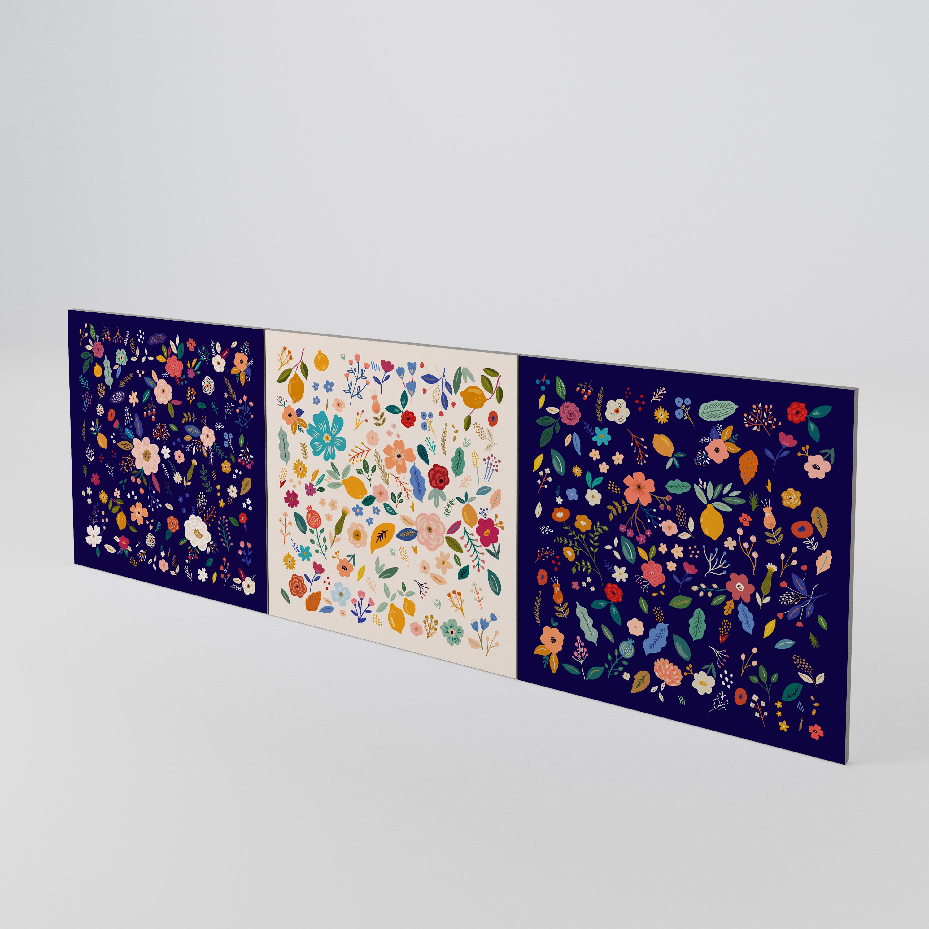 FLORAL COMBINATION 3-Piece Sideboard Door Set