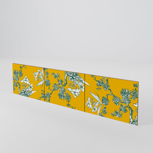 YELLOW CHINOISERIE 3-Piece TV Cabinet Door Set