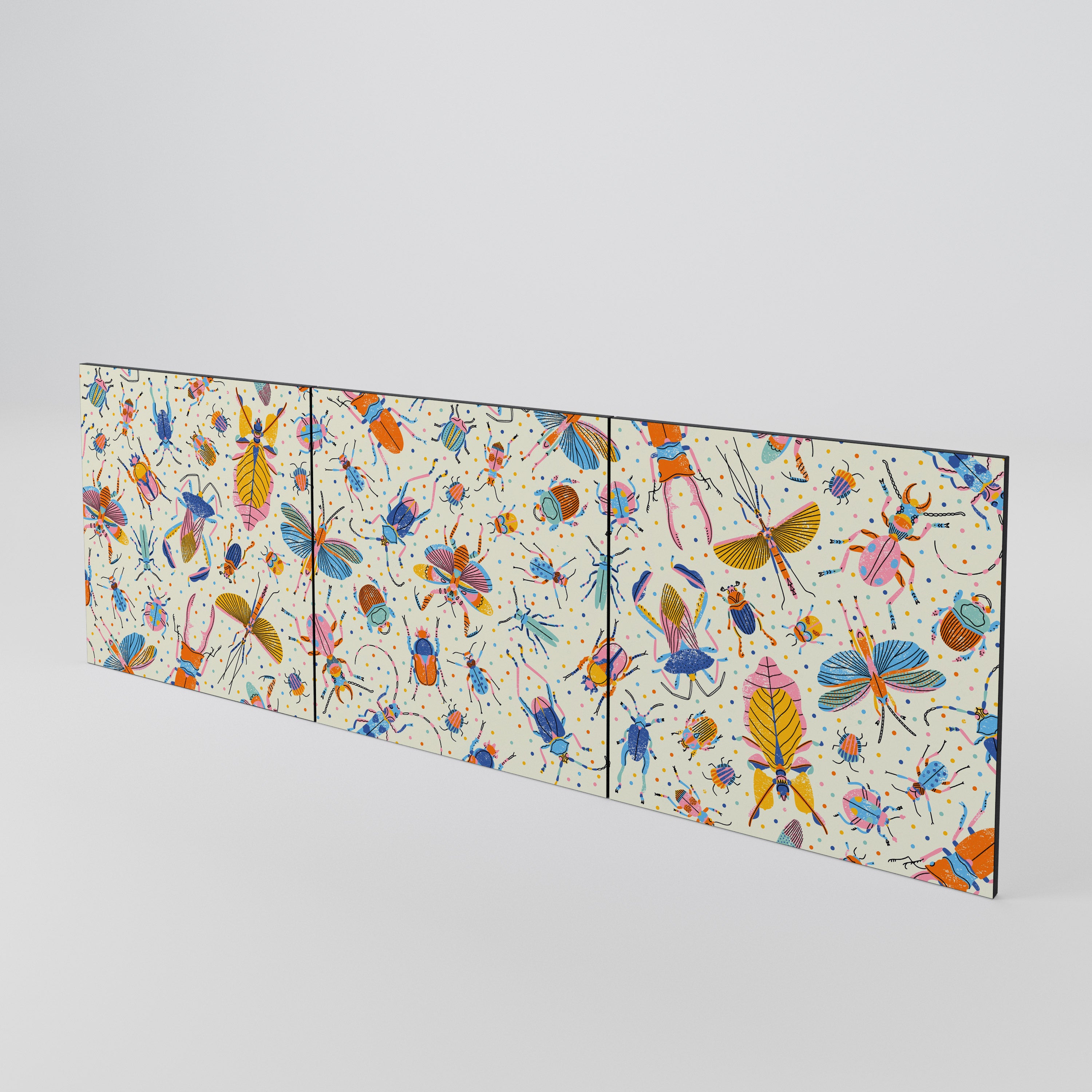 COLORFUL INSECTS 3-Piece Sideboard Door Set