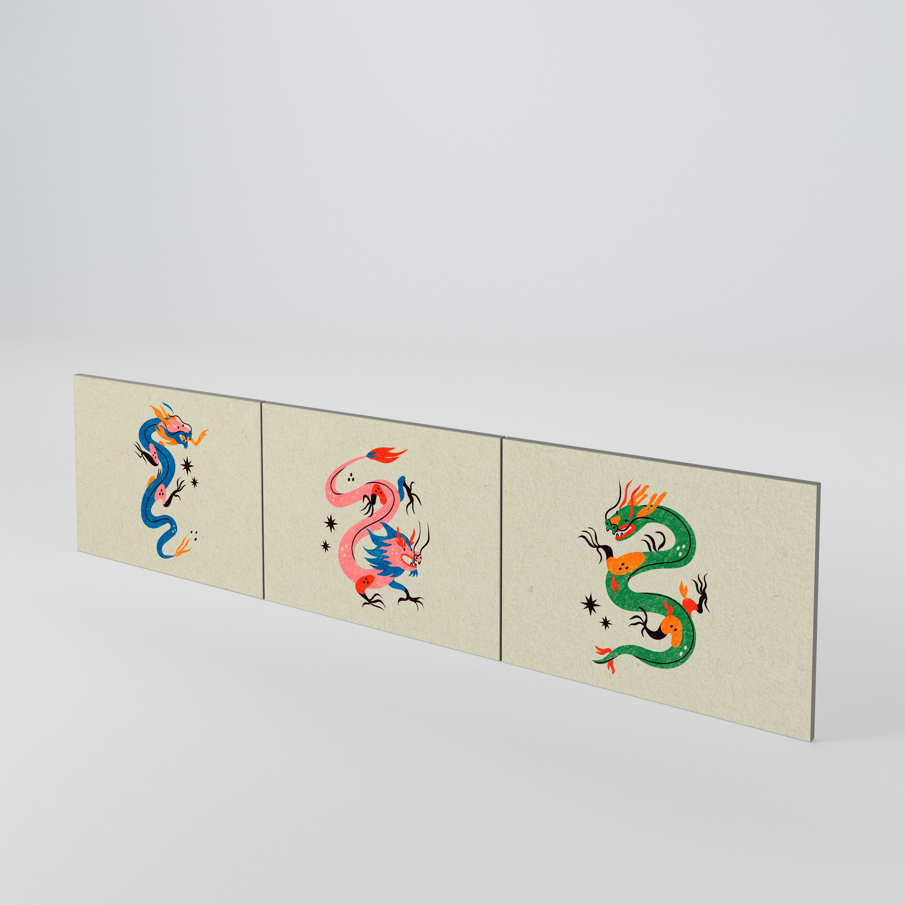 MYTHOLOGICAL CREATURES Σετ 3 τεμαχίων πόρτες για έπιπλο τηλεόρασης