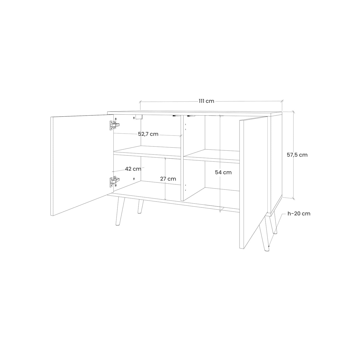 Buffet 2 portes DELIQUESCE effet chêne