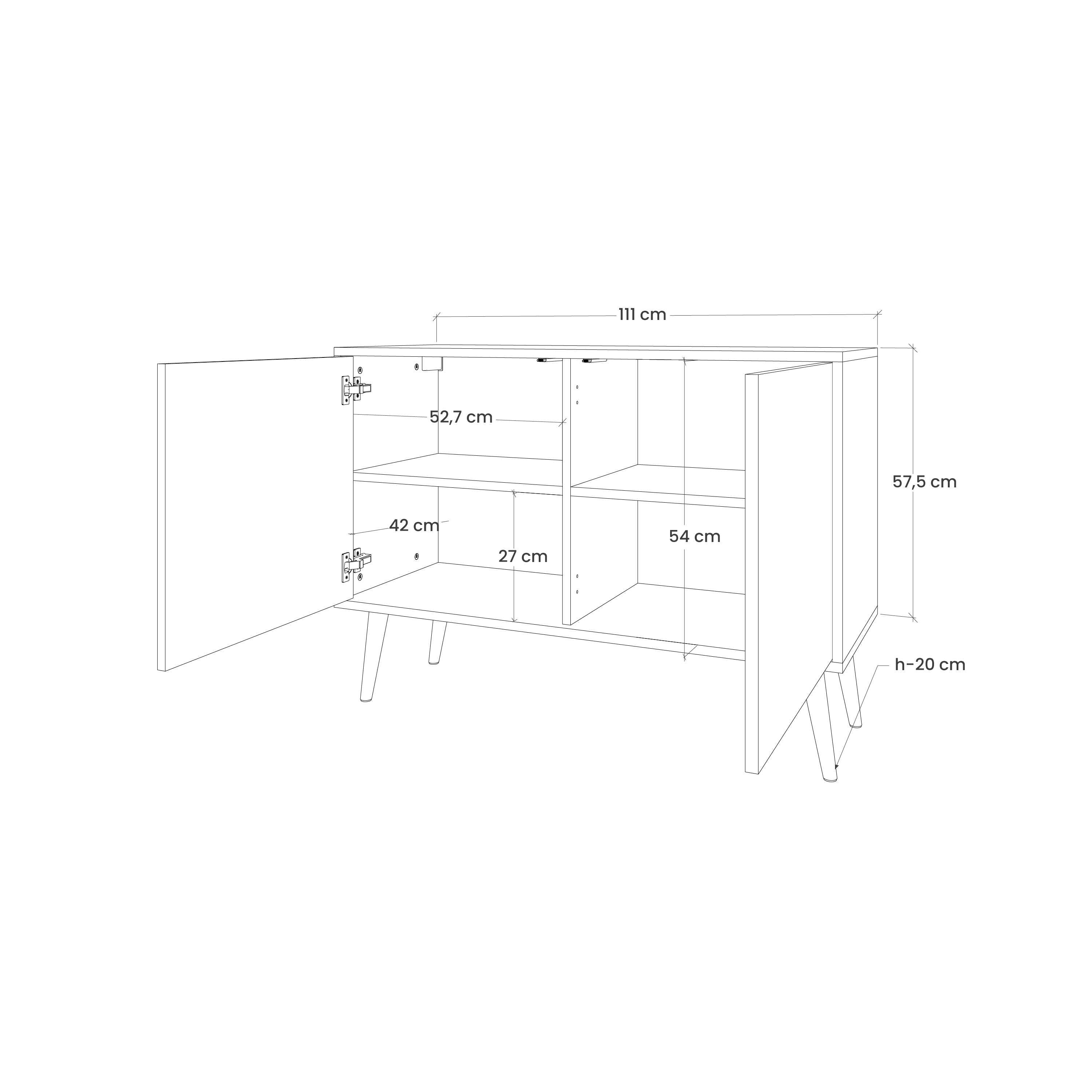 TEMPORARY SEQUENCE Komoda 2-drzwiowa korpus Czarny