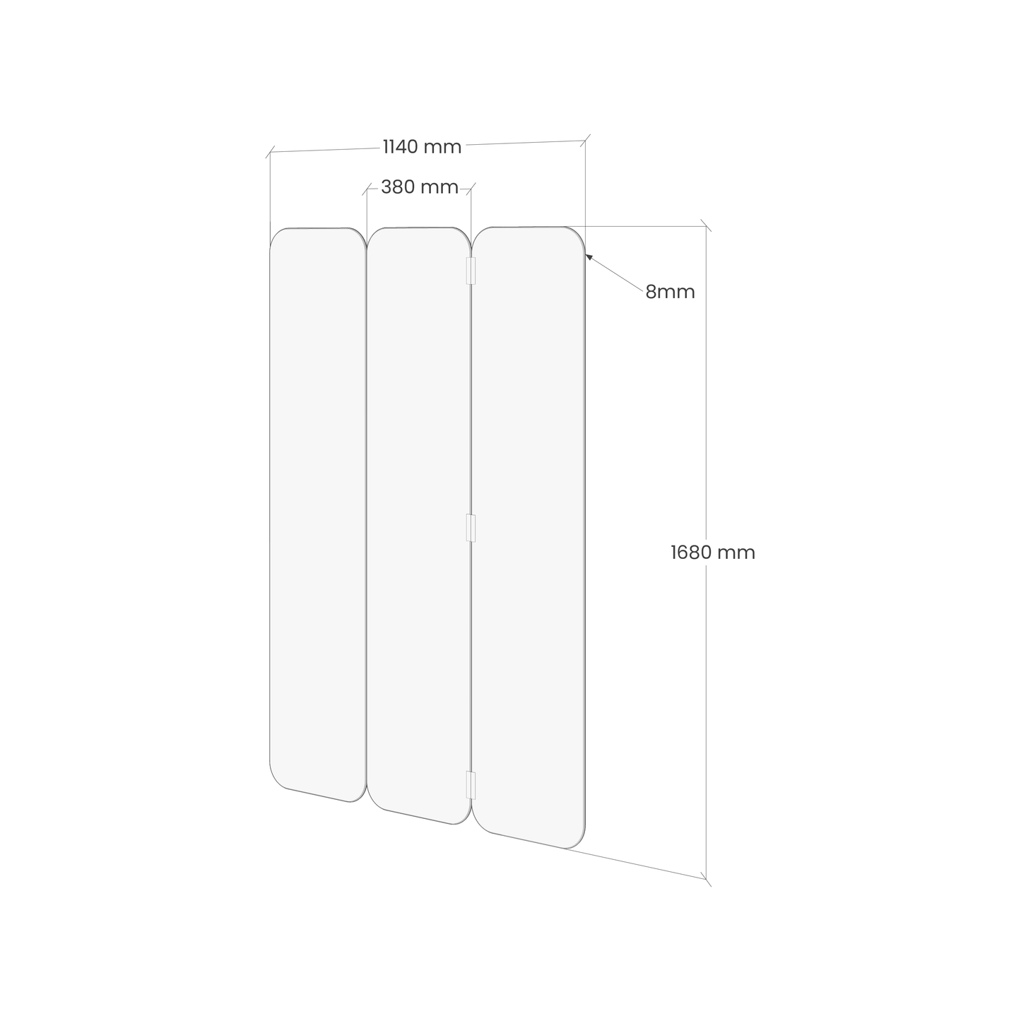 GENTLE HARMONY 3-Panel Plywood Room Divider