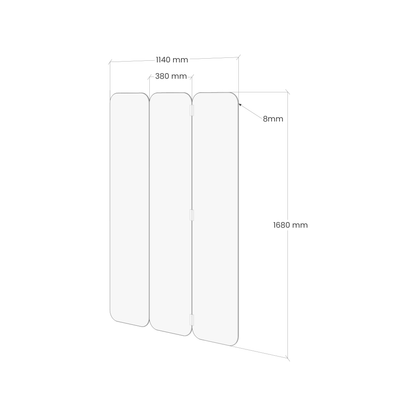 Cloison de séparation à 3 panneaux en contreplaqué HARMONIC GRID