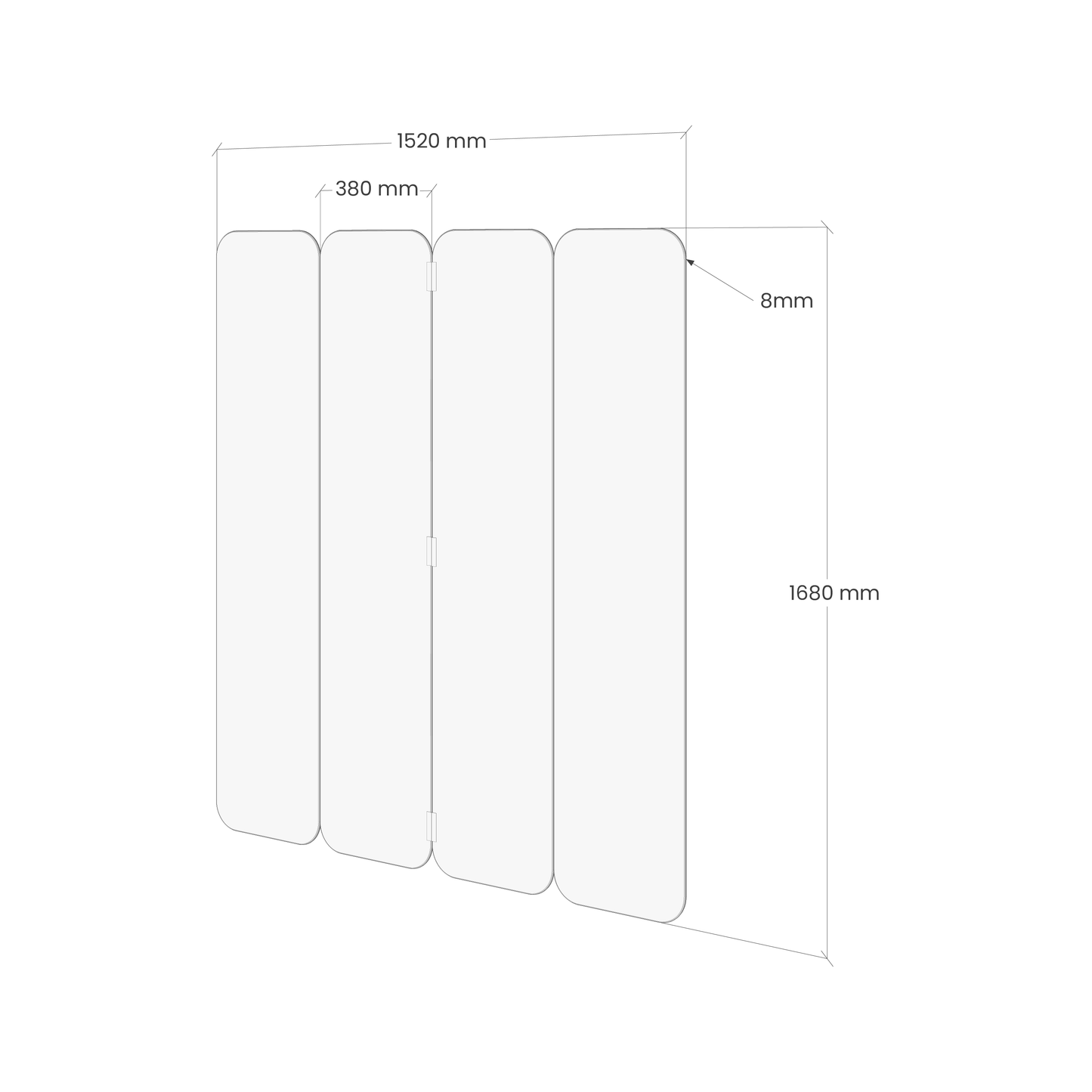 DELICATE MEMENTO 4-Panel Plywood Room Divider