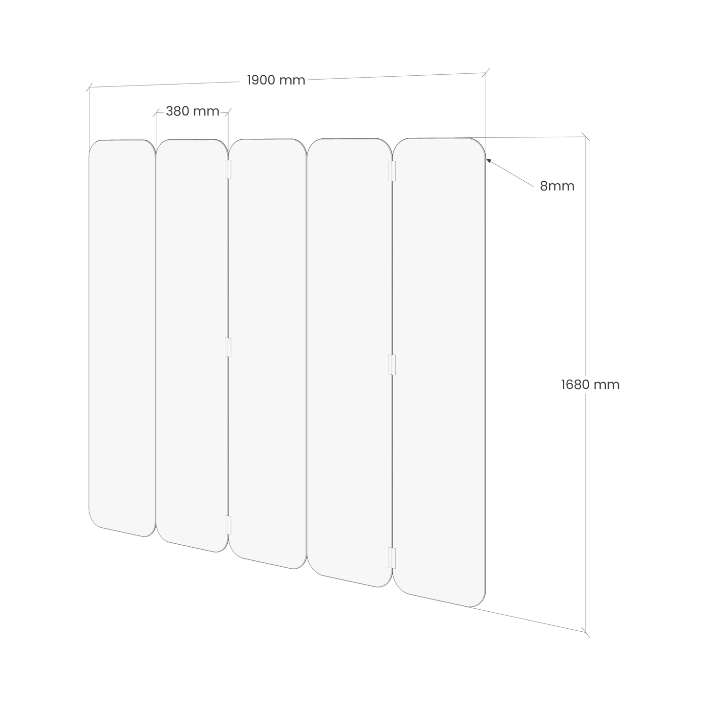 ORIENTAL LANDSCAPE 5-Panel Plywood Room Divider