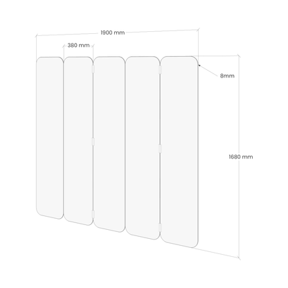 Cloison de séparation en contreplaqué à 5 panneaux GEOMETRIC GLEAM