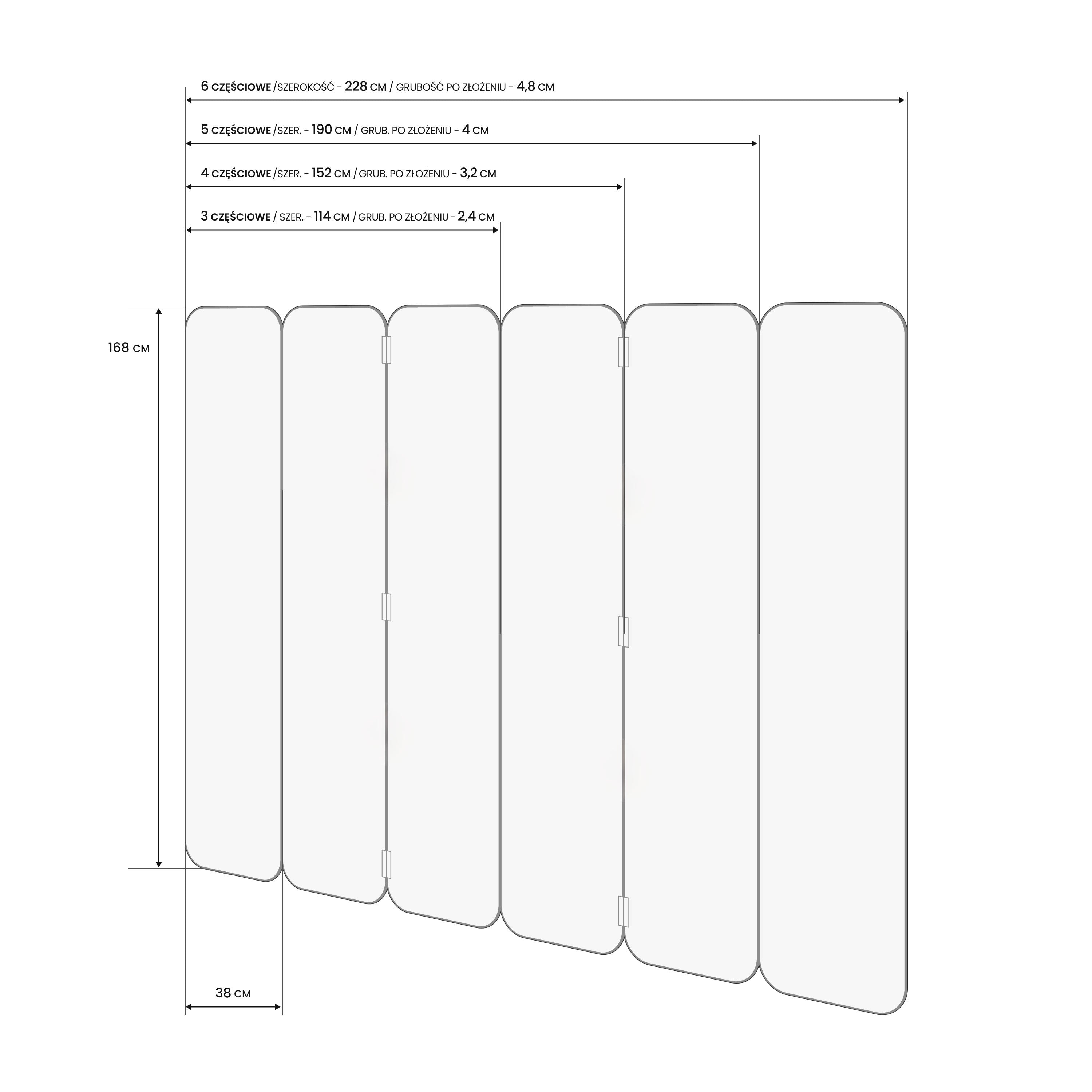 PINNED BOARD Parawan 5-skrzydłowy filc