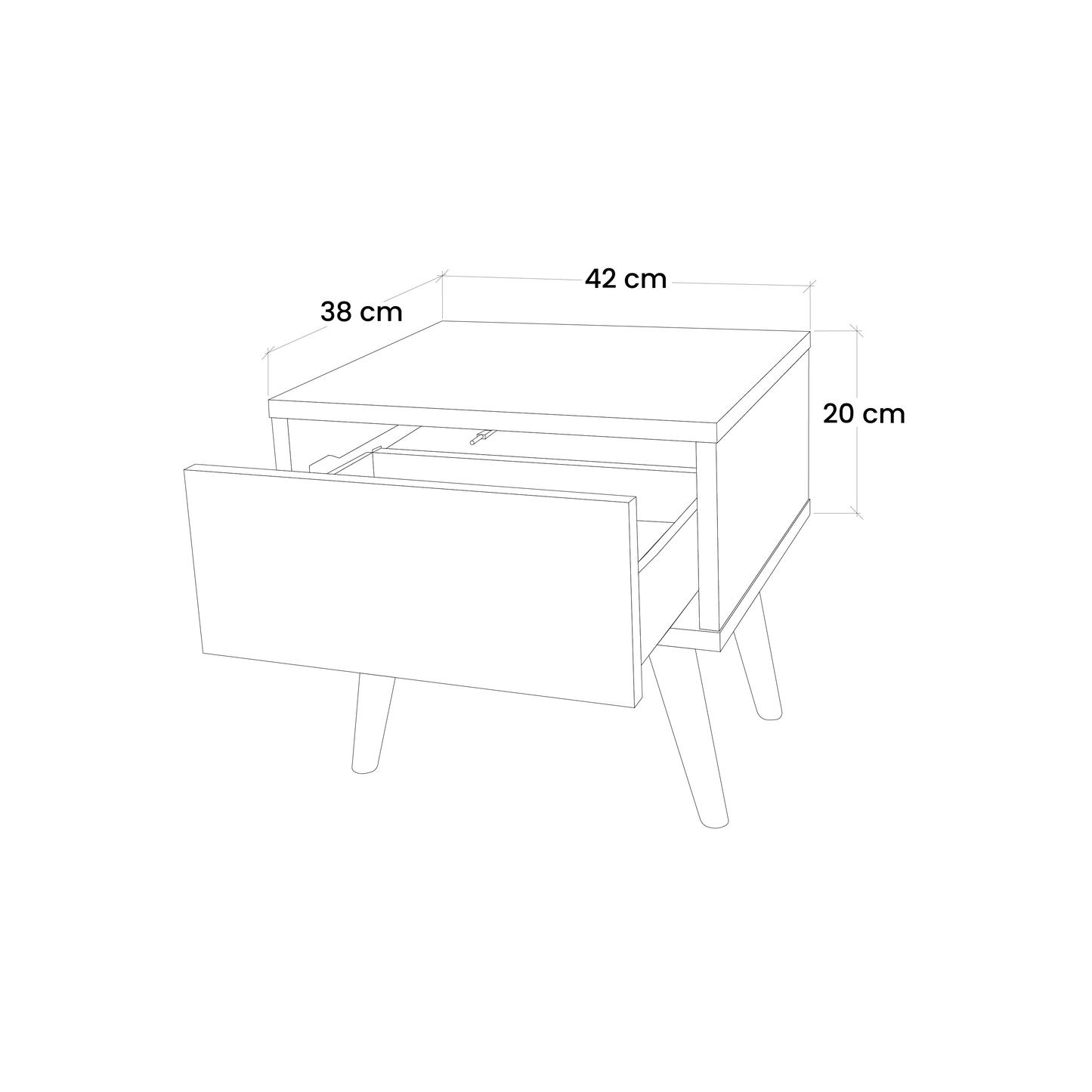 Table de chevet CHROMA CONTOURS effet chêne